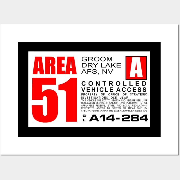 Area 51 Perimiter Warning Sign - Red Wall Art by Starbase79